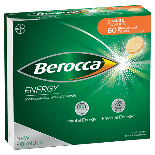 Berocca Energy Orange Flavour Effervescent Tablets