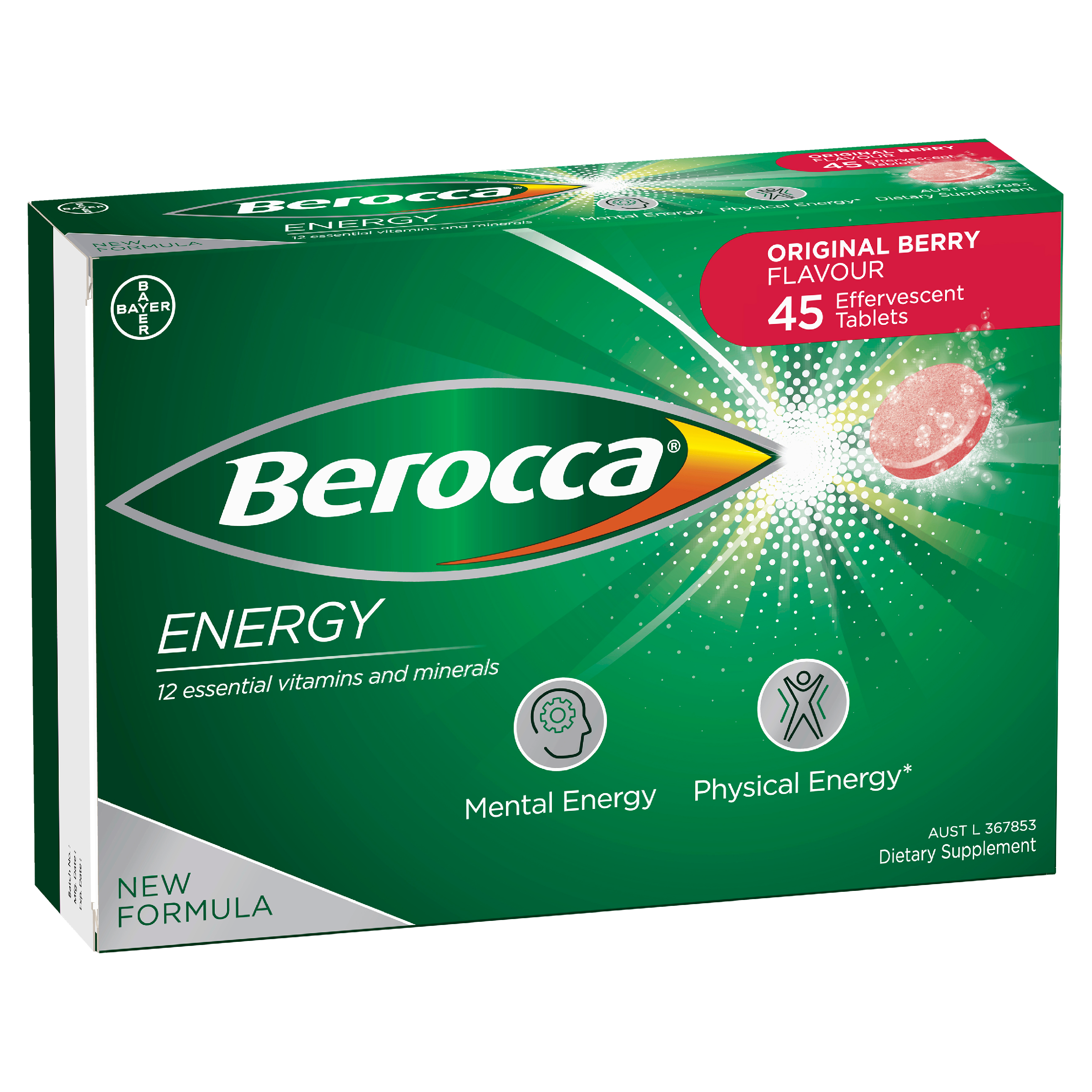 Berocca Energy Original Berry Flavour Effervescent Tablets