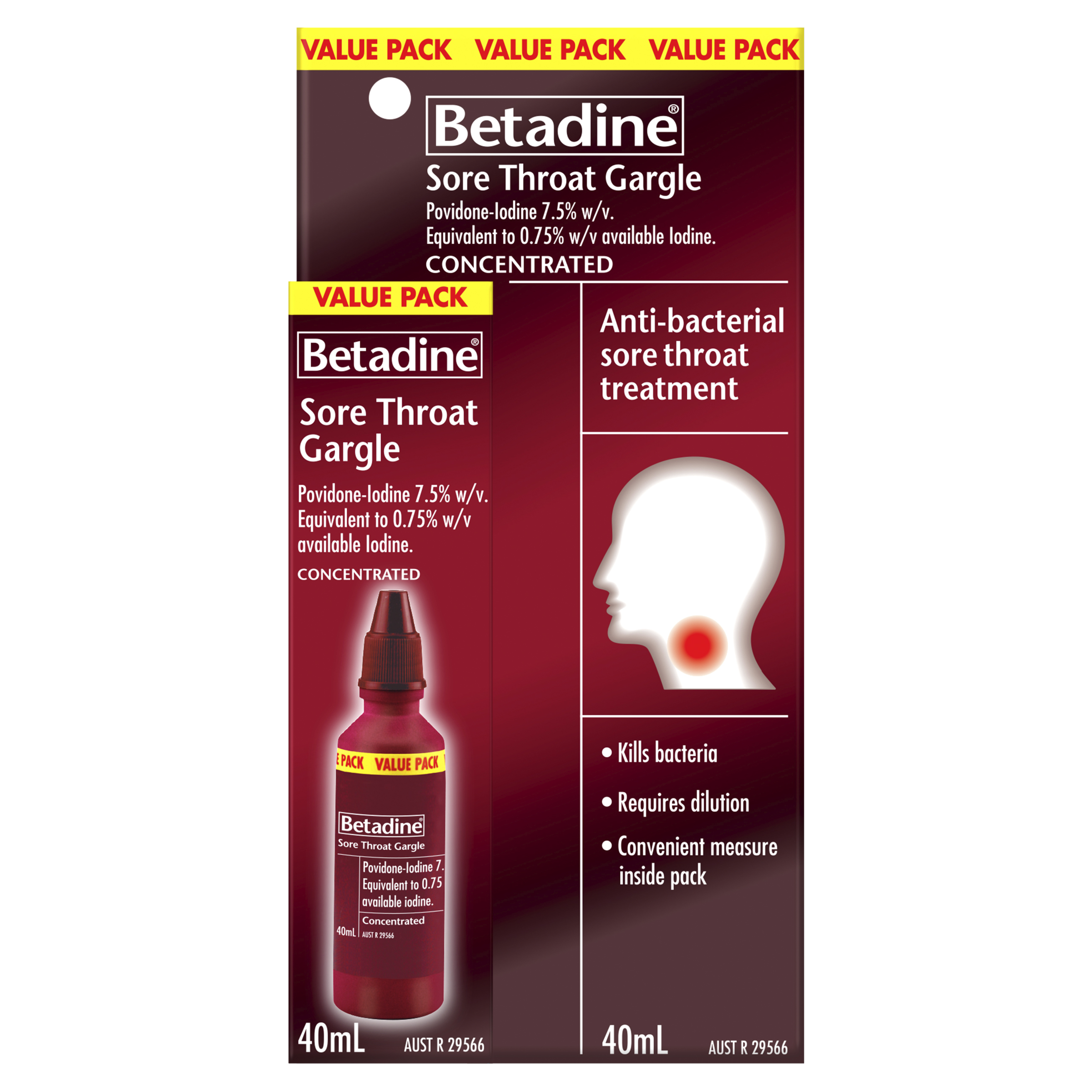 Betadine Sore Throat Gargle - Concentrated