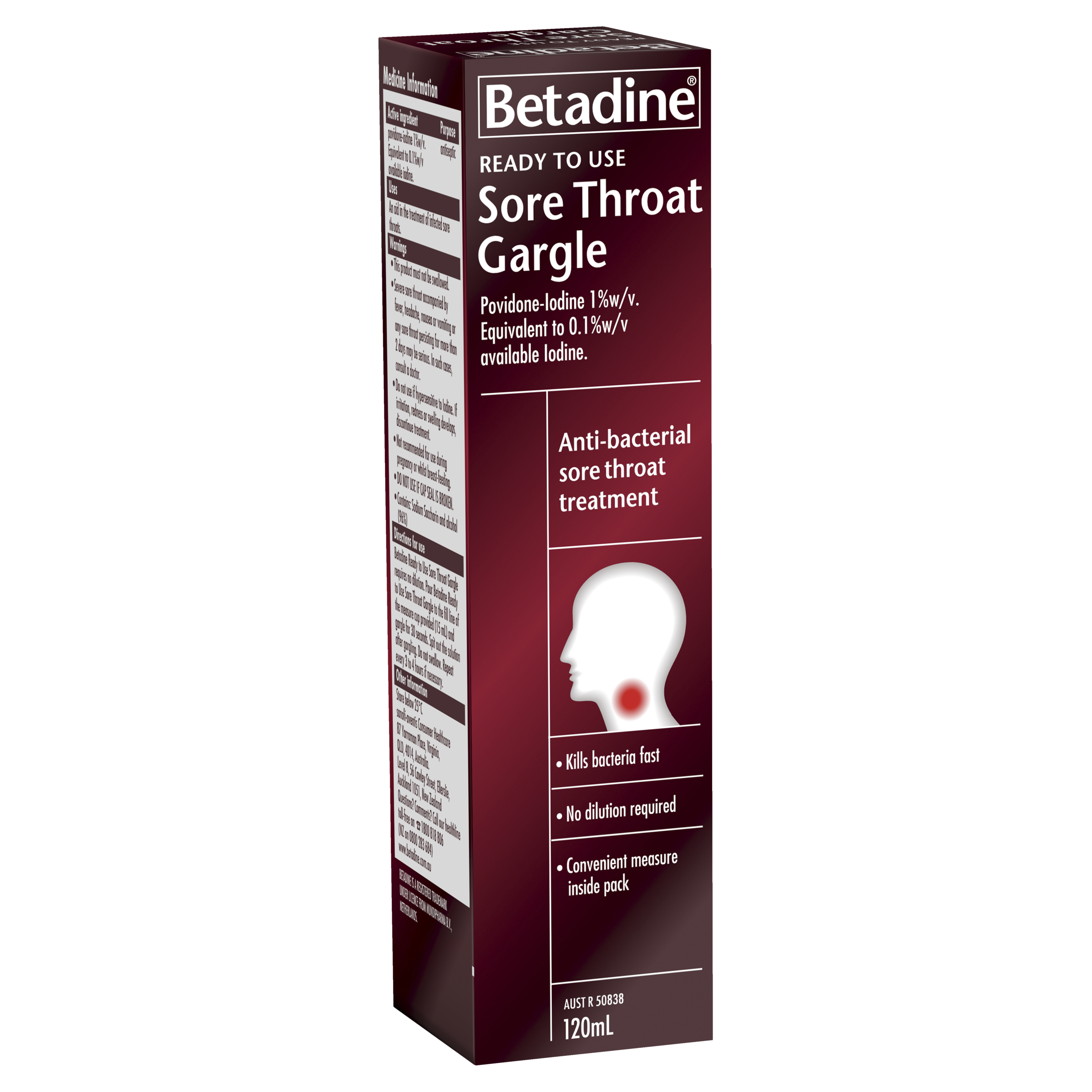 Betadine Sore Throat Gargle - Ready To Use