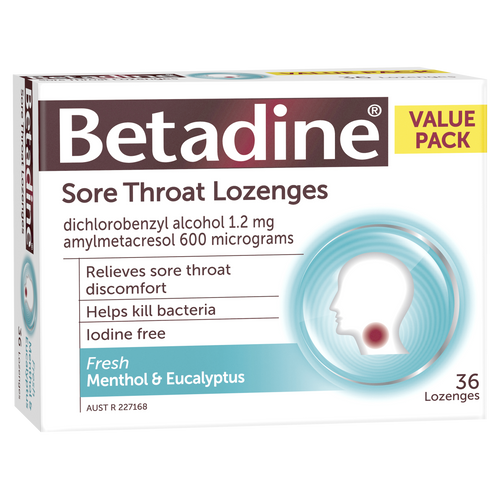 Betadine Sore Throat Lozenges - Menthol & Eucalyptus