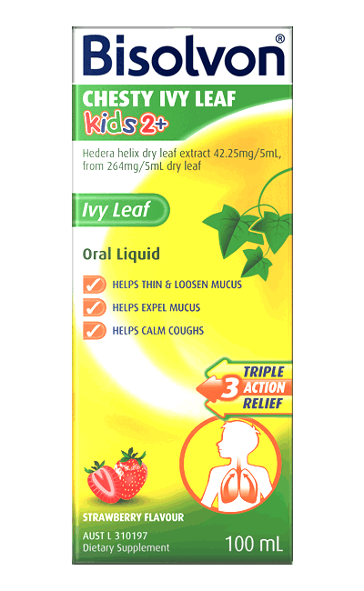 Bisolvon Chesty Ivy Leaf Kids 2+ Liquid Strawberry Flavour