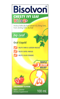 Bisolvon Chesty Ivy Leaf Kids 2+ Liquid Strawberry Flavour