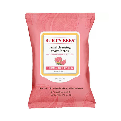 Burt's Bees Facial Cleansing Towelettes with Pink Grapefruit Seed Oil