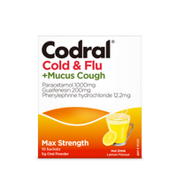 Codral Cold & Flu + Mucus Cough Hot Drink Lemon Flavour