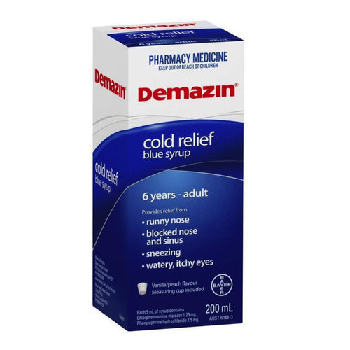 Demazin Cold Relief Blue Syrup