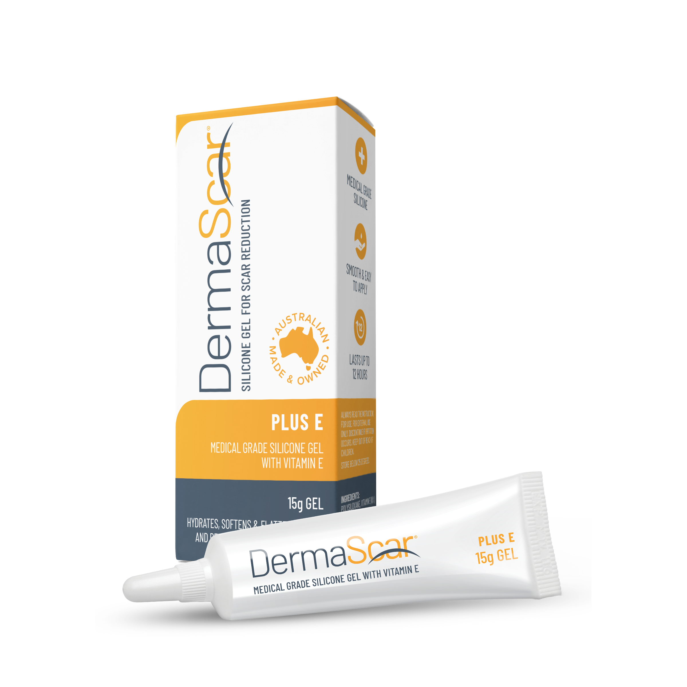 DermaScar Silicone Gel for Scar Reduction - Plus E