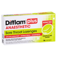 Difflam Plus Anaesthetic Sore Throat Lozenges - Pineapple & Lime Flavour