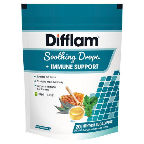 Difflam Soothing Drops + Immune Support - Menthol Eucalyptus