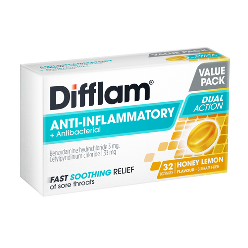 Difflam Sore Throat Lozenges - Honey & Lemon Flavour