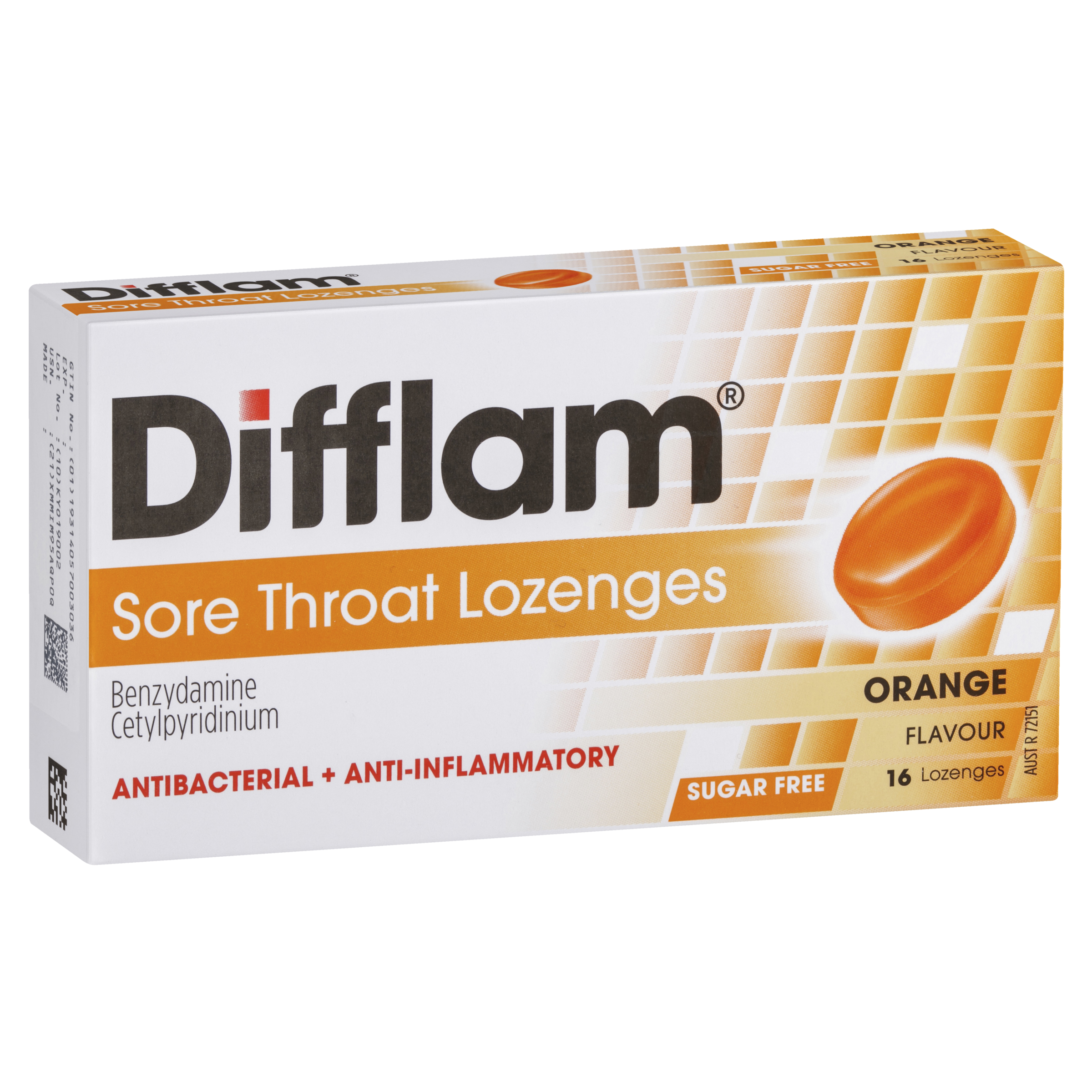 Difflam Sore Throat Lozenges - Orange Flavour