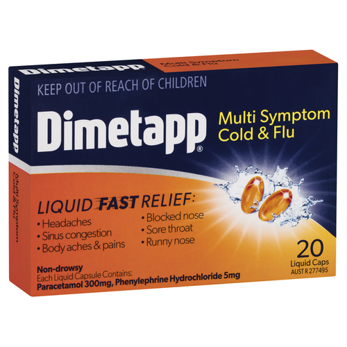 Dimetapp Multi Symptom Cold & Flu Liquid Capsules