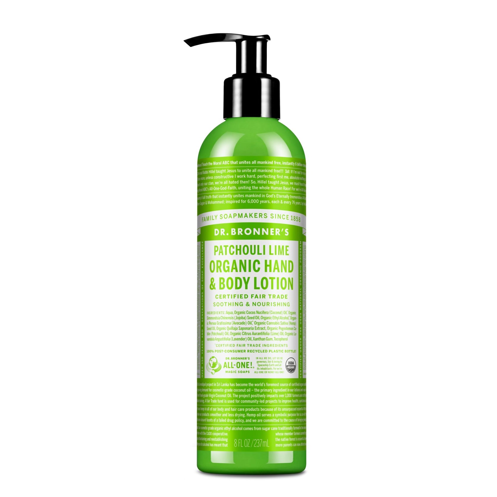 Dr. Bronner's Organic Hand & Body Lotion - Patchouli Lime