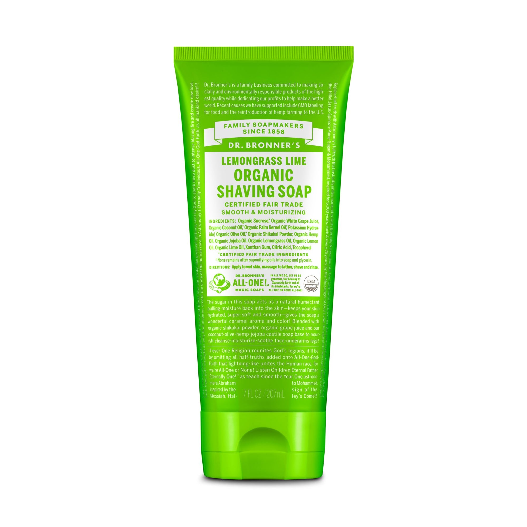 Dr. Bronner's Organic Shaving Soap - Lemongrass Lime
