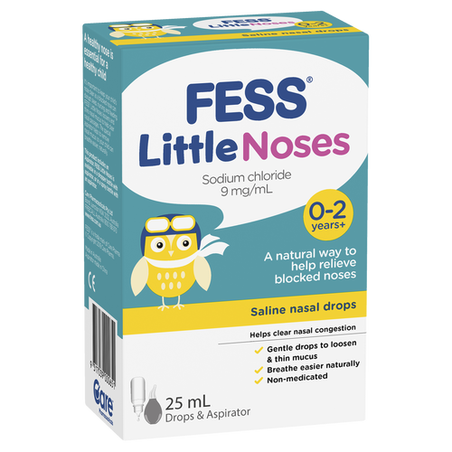 Fess Little Noses Saline Nasal Drops + Aspirator