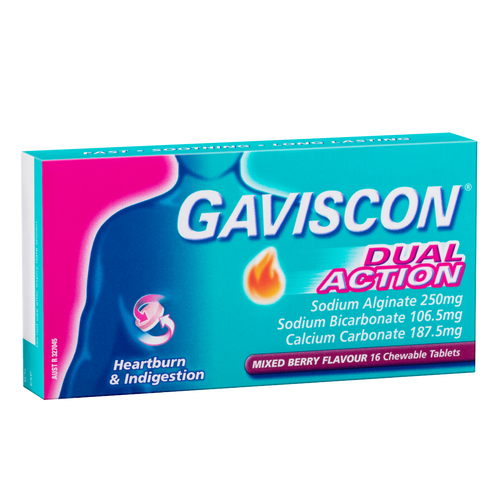 Gaviscon Dual Action Chewable Tablets - Mixed Berry