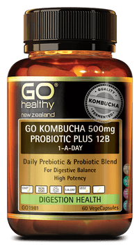 GO Healthy Go Kombucha 500mg Probiotic Plus 12B 1-A-Day