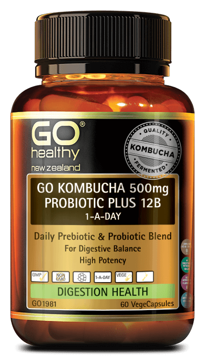 GO Healthy Go Kombucha 500mg Probiotic Plus 12B 1-A-Day