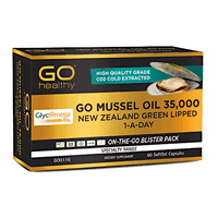 GO Healthy Go Mussel Oil 35,000 New Zealand Green Lipped 1-A-Day