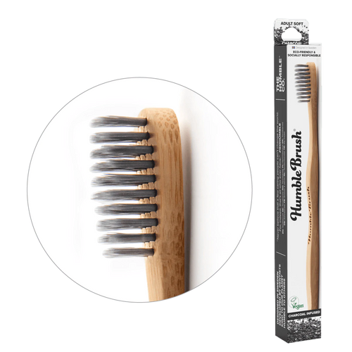 Humble Brush Adult Charcoal Infused Bamboo Toothbrush - Soft