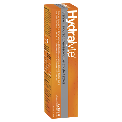 Hydralyte Effervescent Electrolyte Tablets - Orange Flavour