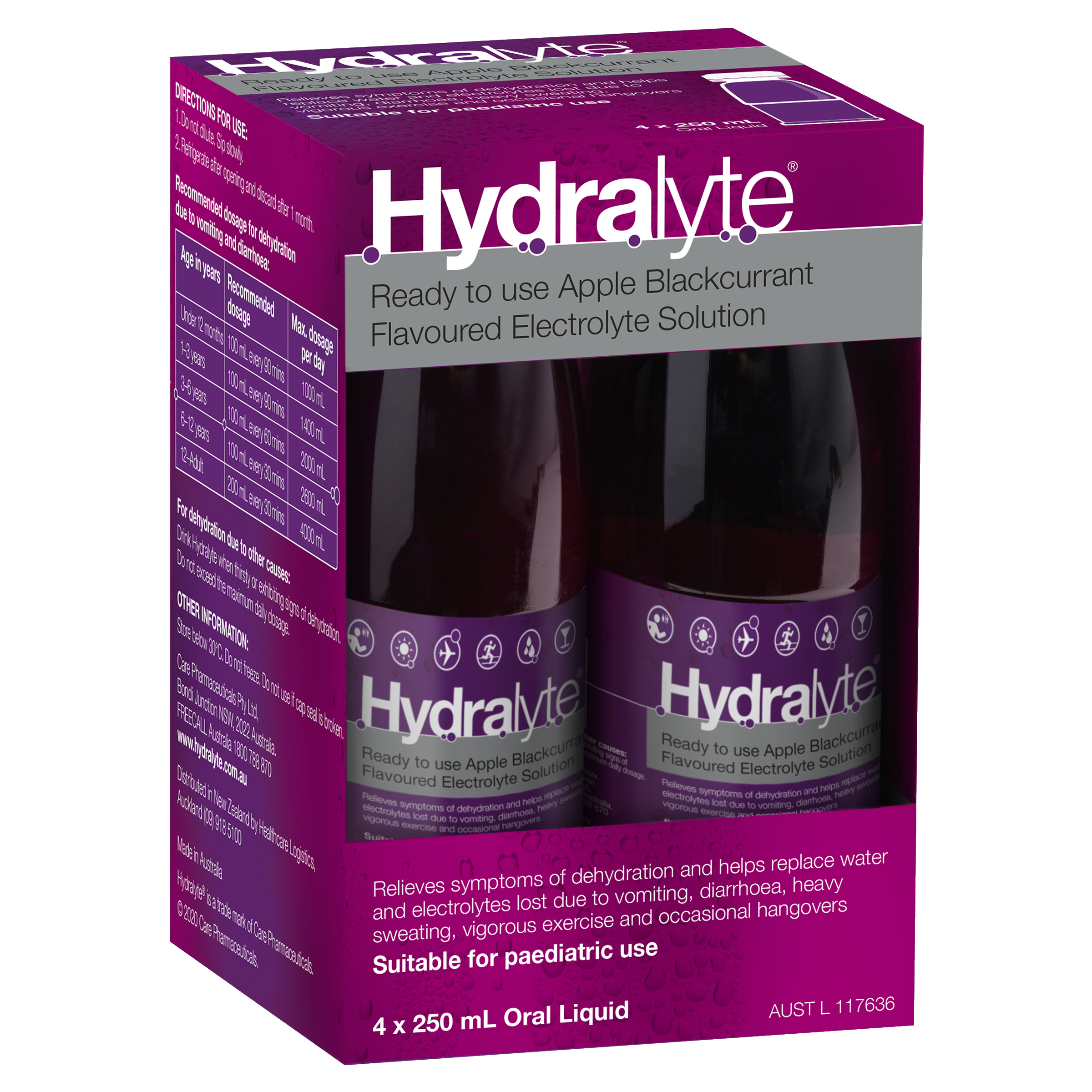 Hydralyte Ready to Use Electrolyte Solution - Apple Blackcurrant Flavour