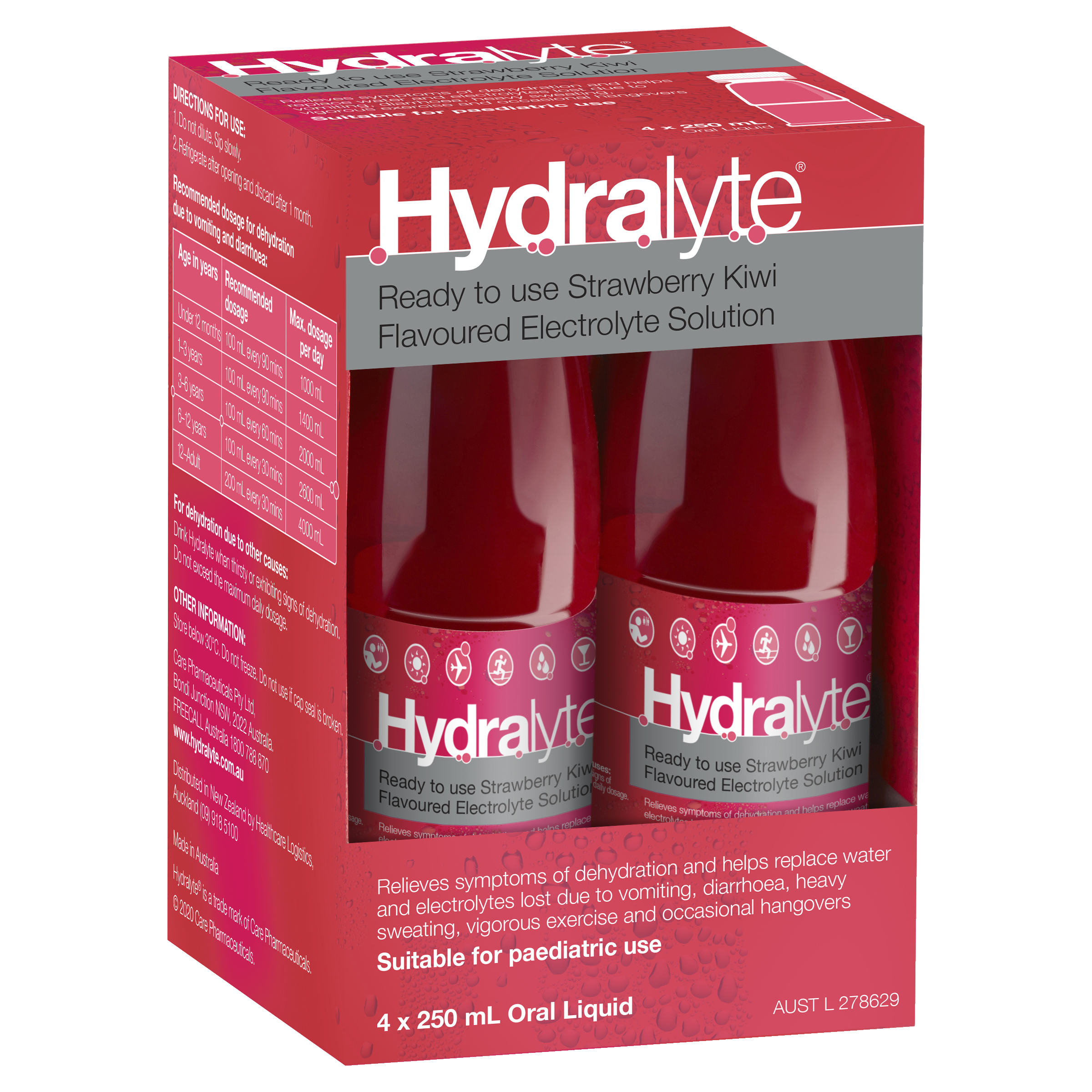 Hydralyte Ready to Use Electrolyte Solution - Strawberry Kiwi Flavour