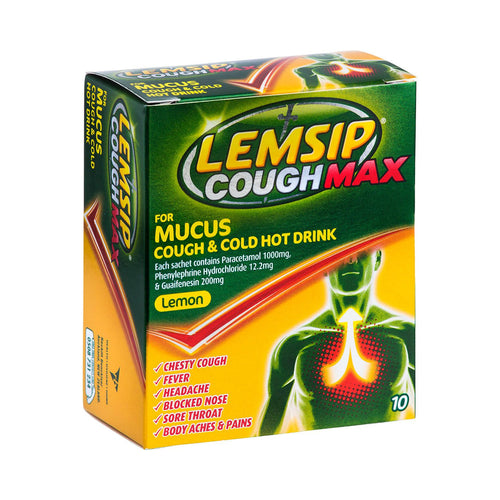 Lemsip Cough Max for Mucus Cough & Cold Hot Drink - Lemon Flavour