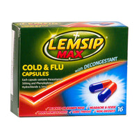 Lemsip Max Cold & Flu Capsules with Decongestant