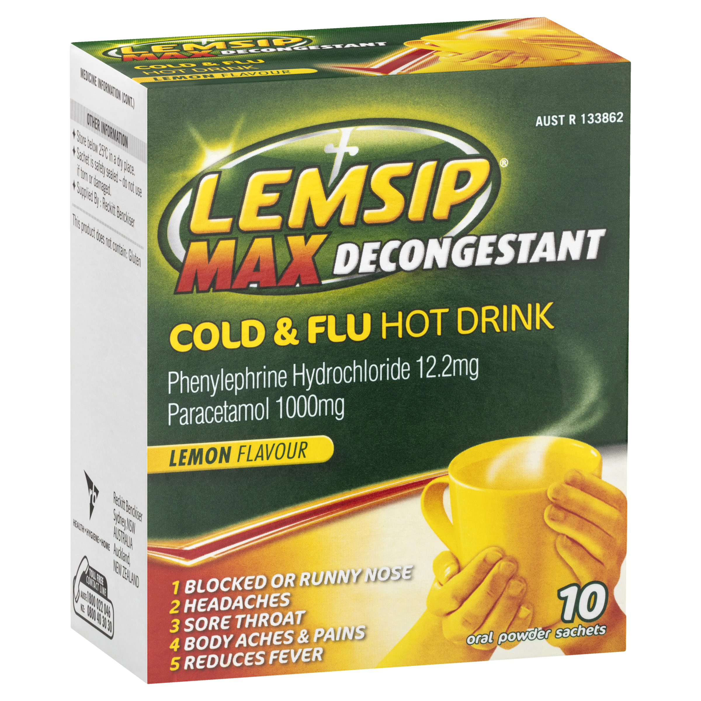 Lemsip Max Decongestant Cold & Flu Hot Drink - Lemon Flavour