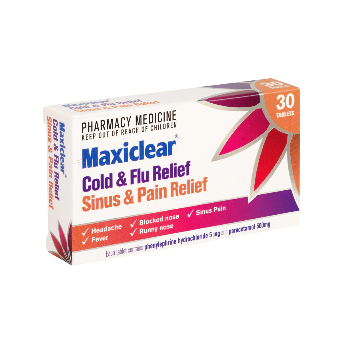 Maxiclear Cold & Flu Relief, Sinus & Pain Relief Net Pharmacy