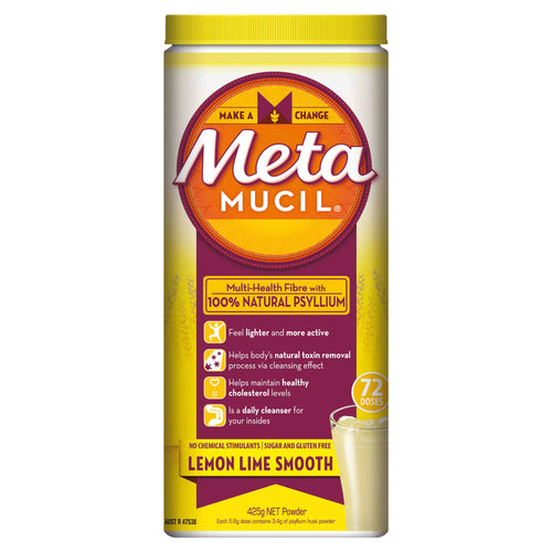 Metamucil Multi-Health Fibre with 100% Natural Psyllium - Lemon Lime Smooth