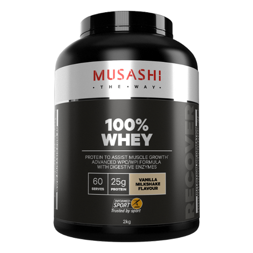 Musashi 100% Whey Protein Powder - Vanilla Milkshake Flavour