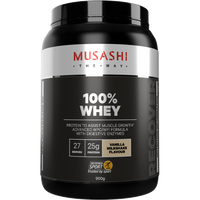 Musashi 100% Whey Protein Powder - Vanilla Milkshake Flavour