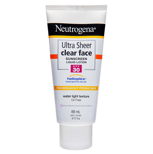 Neutrogena Ultra Sheer Clear Face Sunscreen Liquid-Lotion SPF30