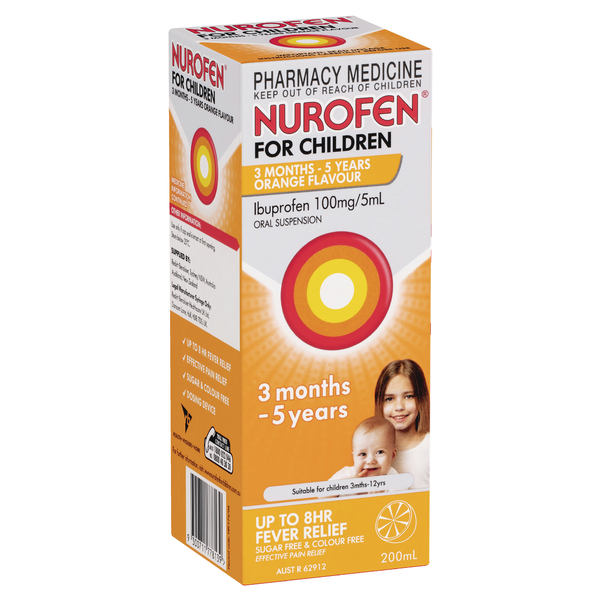 Nurofen for Children 3 Months - 5 Years Pain & Fever Relief - Orange Flavour