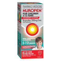 Nurofen for Children 5-12 Years Pain & Fever Relief - Strawberry Flavour