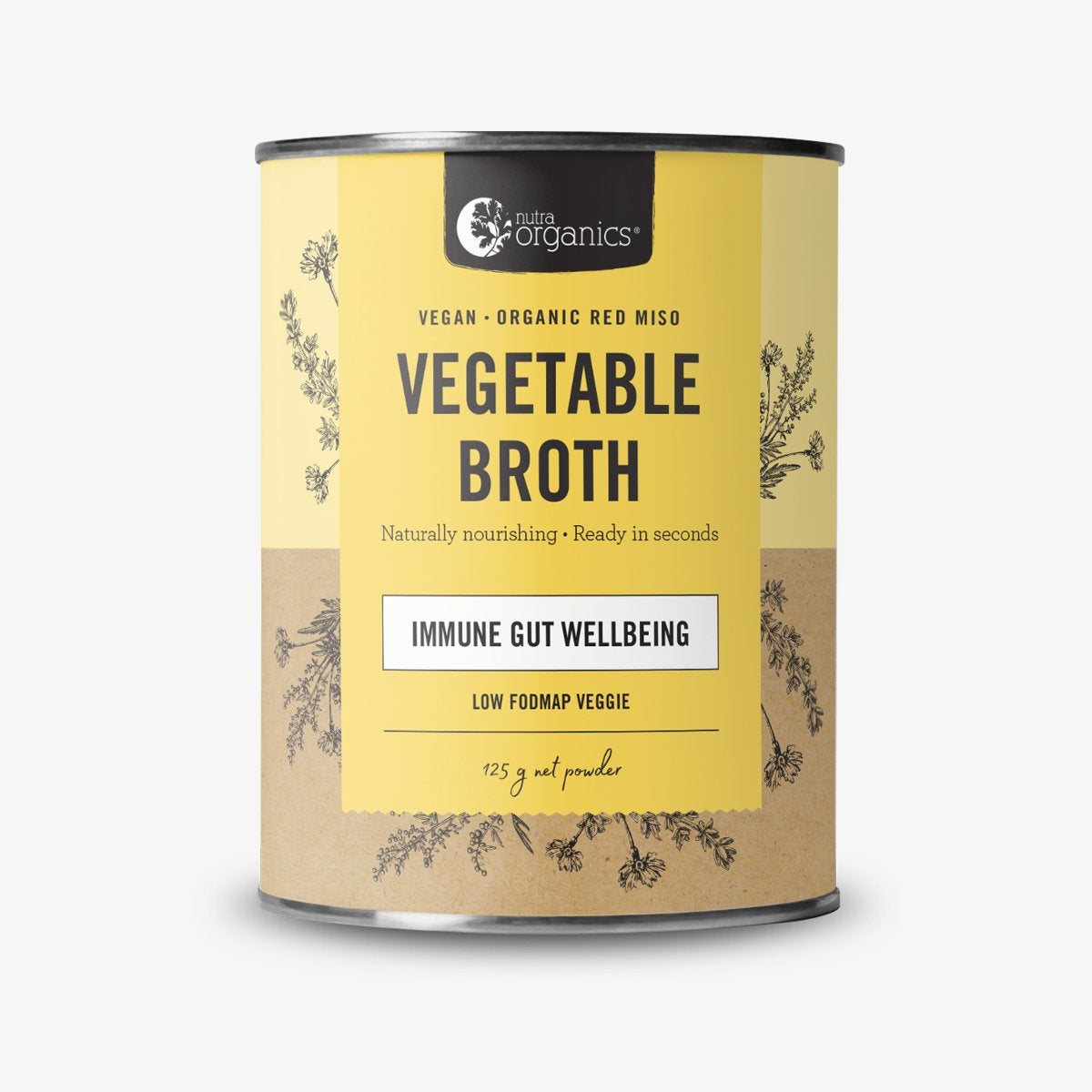 Nutra Organics Vegetable Broth Low Fodmap Veggie Flavour
