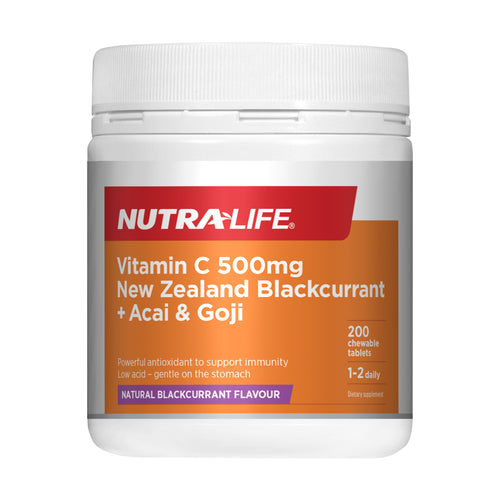 Nutra-Life Vitamin C 500mg Blackcurrant + Acai & Goji