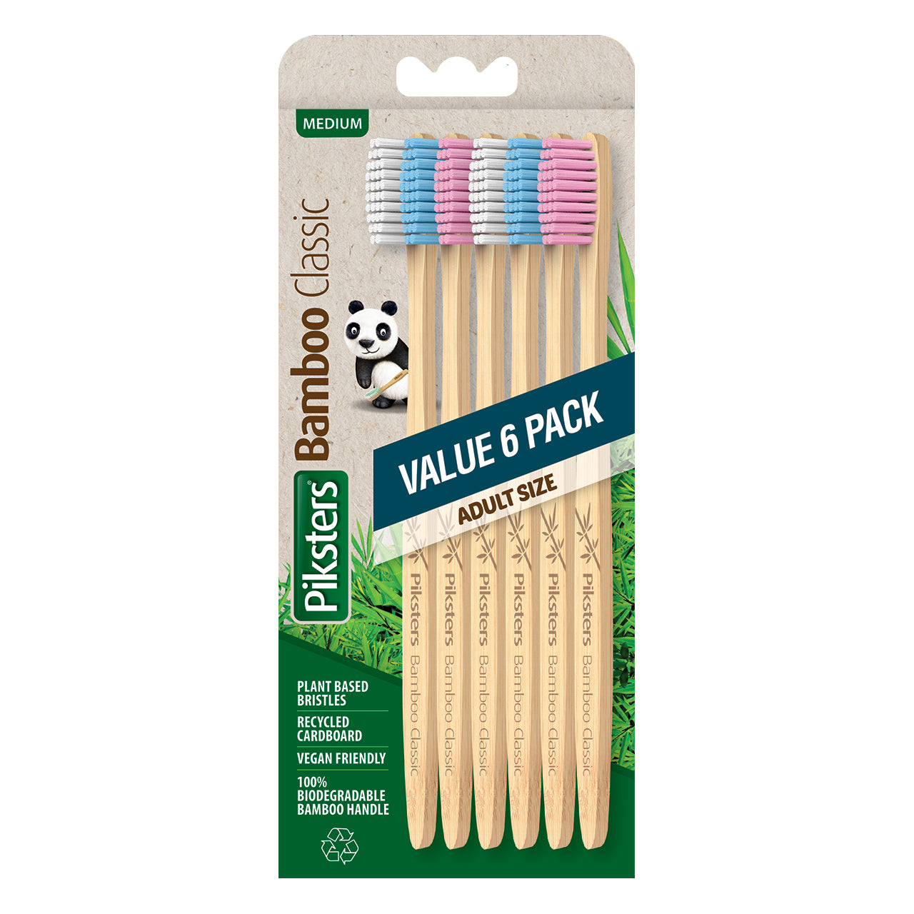 Piksters Bamboo Classic Toothbrush - Medium