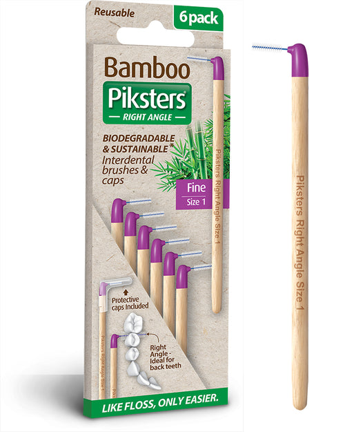 Piksters Bamboo Right Angle Interdental Brushes -  Size 1 Fine