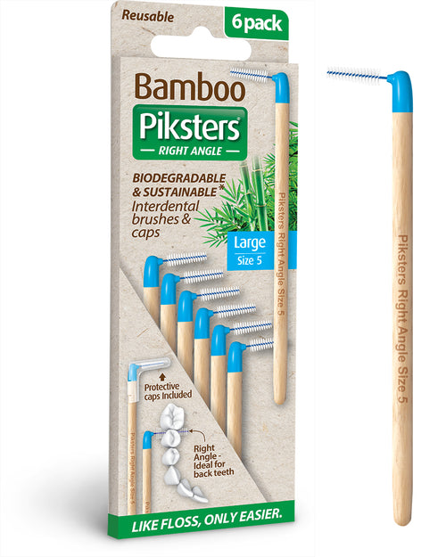 Piksters Bamboo Right Angle Interdental Brushes - Size 5 Large