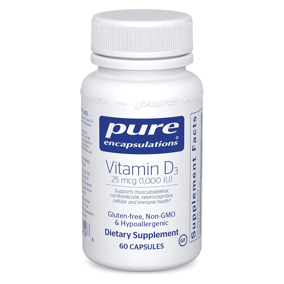Pure Encapsulations Vitamin D3 25mcg (1,000 IU)