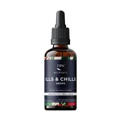 Raw Nutrients Ills & Chills Drops - Infused with Bach Flowers