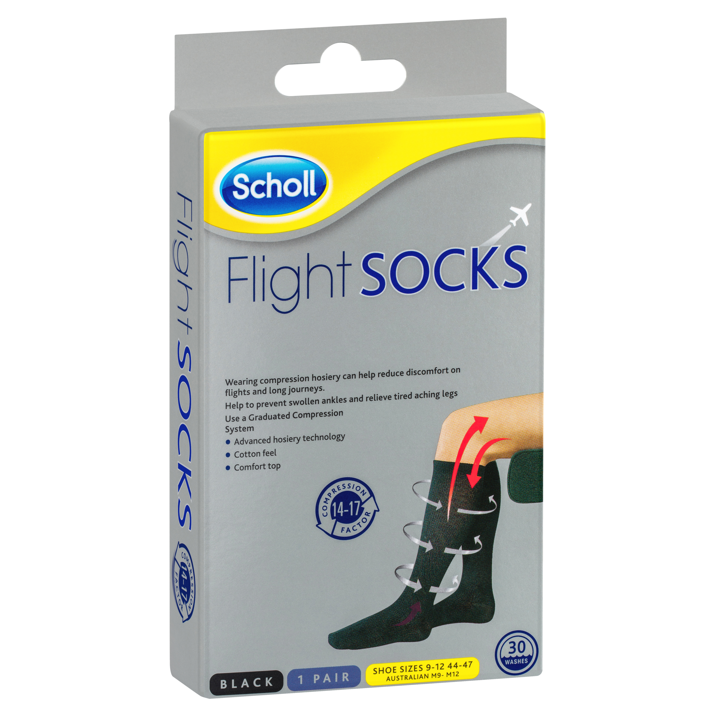 Scholl Flight Socks - Black