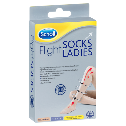 Scholl Flight Socks Ladies - Natural