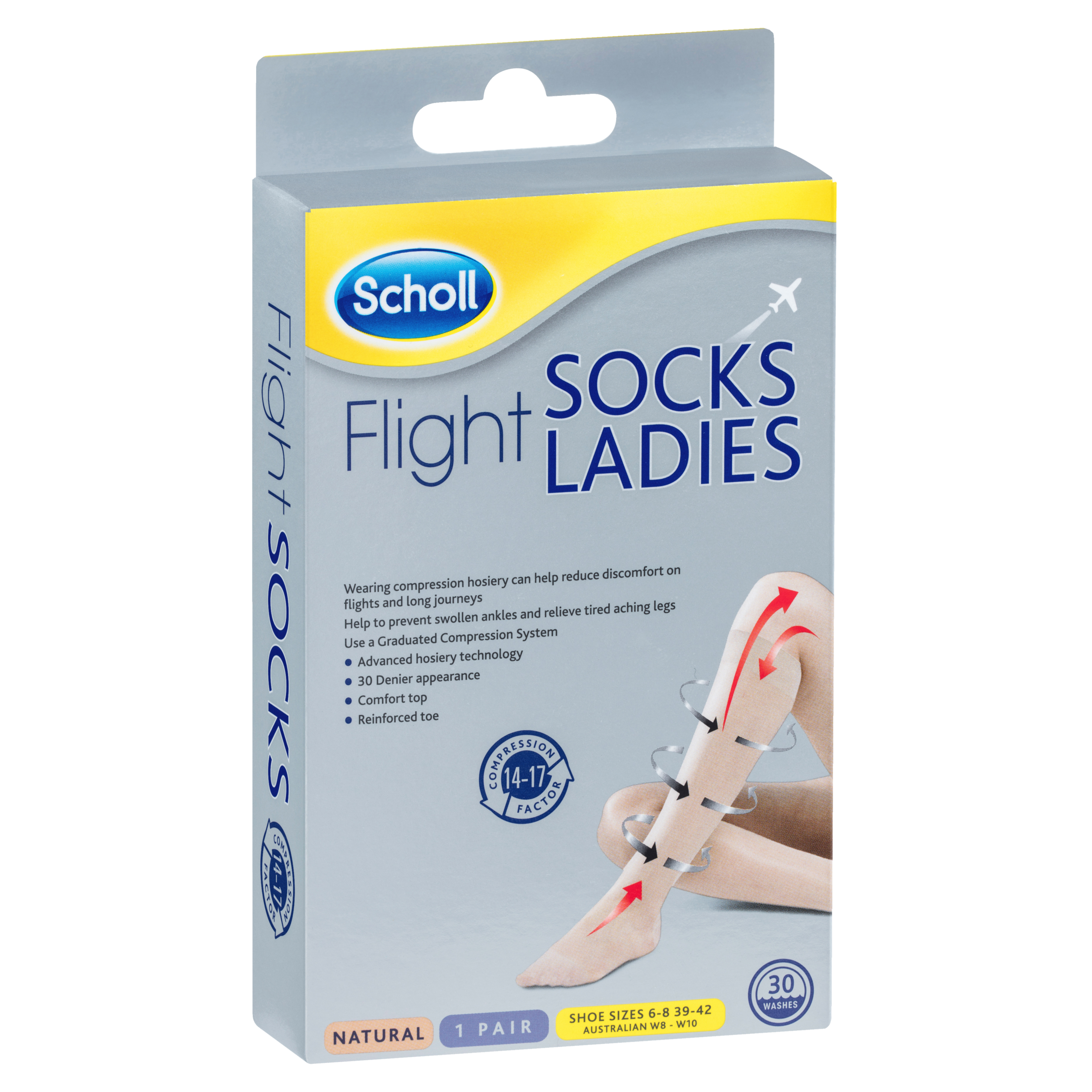 Scholl Flight Socks Ladies - Natural