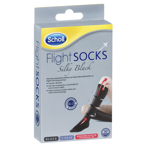 Scholl Flight Socks - Silky Black
