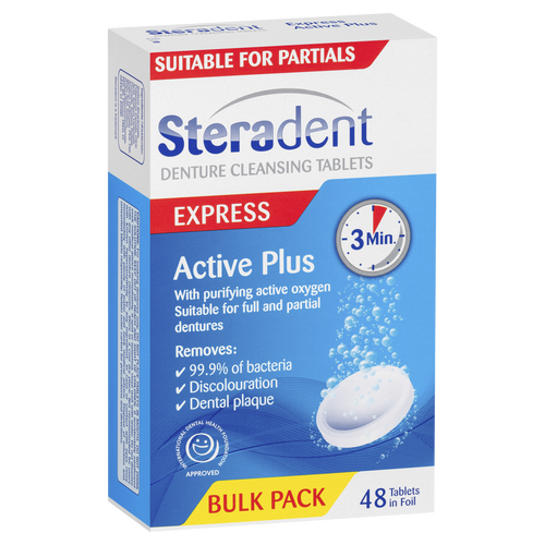 Steradent Active Plus Denture Cleansing Tablets