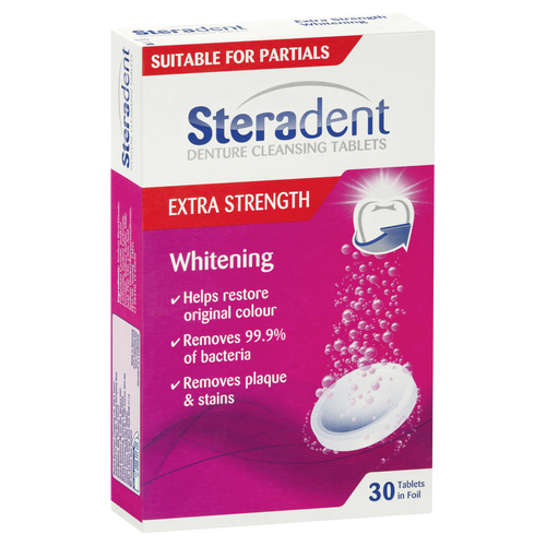 Steradent Whitening Denture Cleansing Tablets - Extra Strength